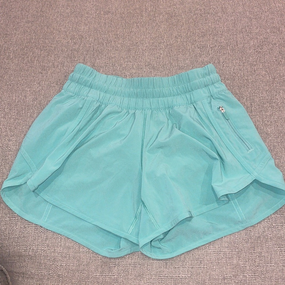 Teal track that high rise lululemon shorts 2.5”